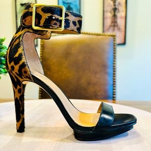 CK leopard print Calf hair 3.5” heels. Sz 6.